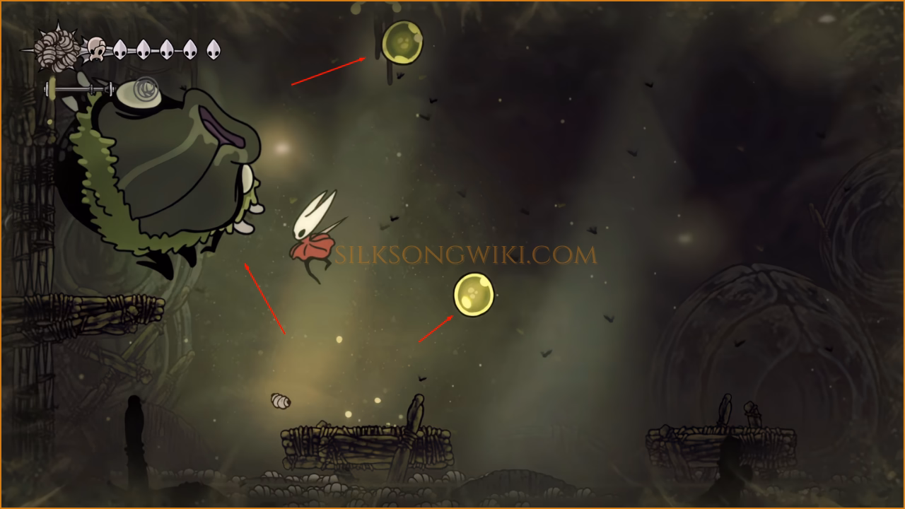 Hornet leaping out of the water to pogo on Groal the Great during its Poison Spit attack, the main damage window for this strategy.