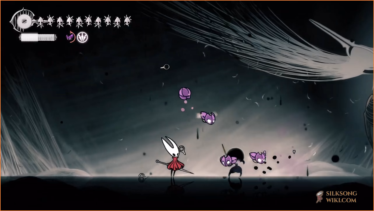 A Cogfly tool dealing passive damage to Lost Lace while the player focuses on dodging.