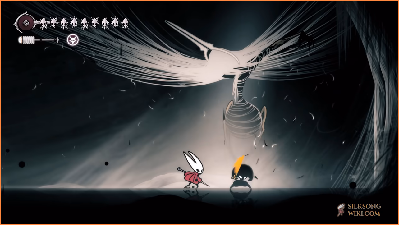 A visual guide showing how to correctly dodge Lost Lace's parry counter by jumping over her.