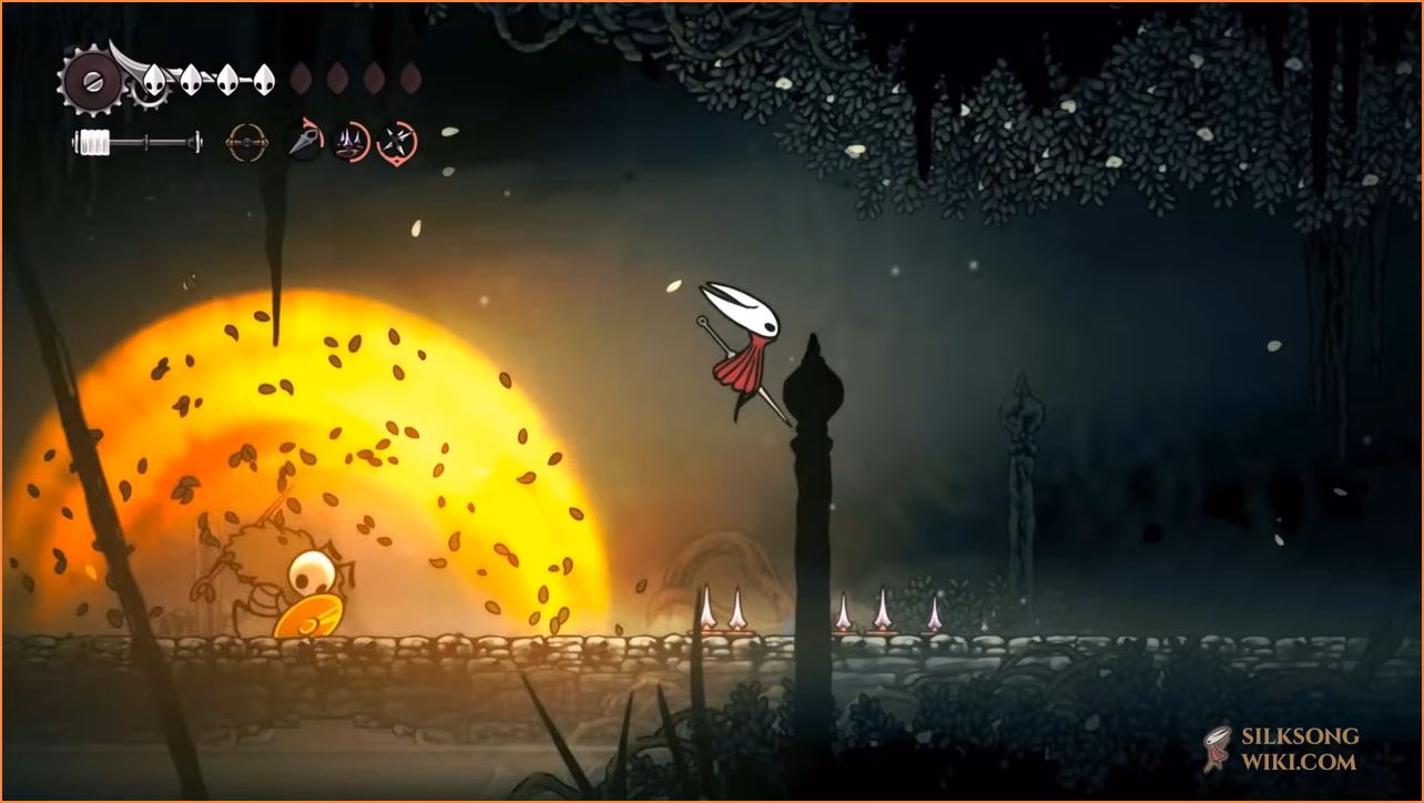A visual guide showing the danger zone of Seth's shockwave attack and the safe position for the player.