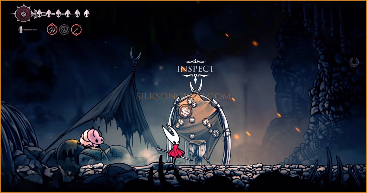 Hornet accepts the 'A Lifesaving Bridge' wish from the Bone Bottom wish wall.