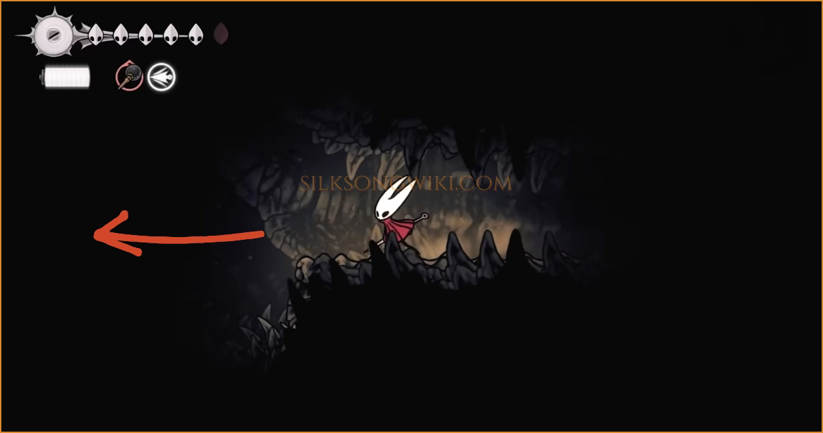 The path leading to the hidden breakable wall.