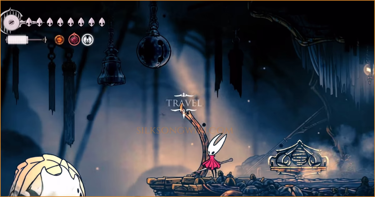 Using the Bell Beast to fast travel to Bone Bottom.