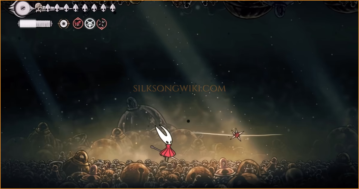 Hornet throws a signal to summon the Bell Beast.