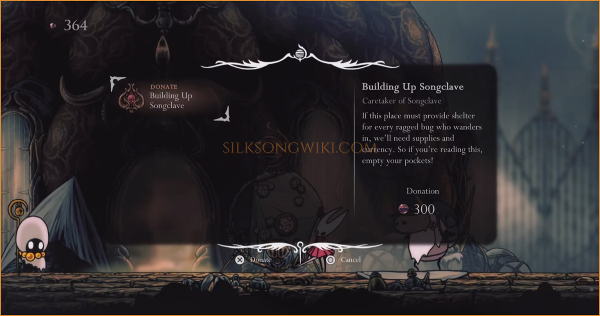 The Songclave Wishwell board appearing after the First Shrine bell is rung.