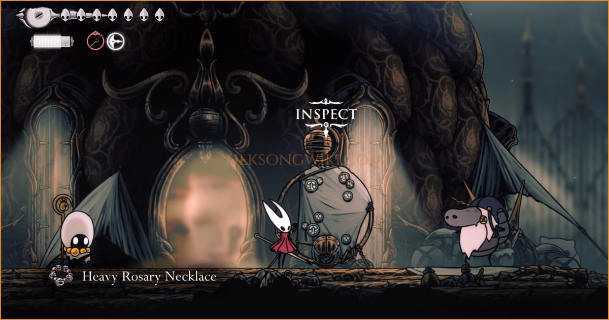 The Heavy Rosary Necklace shown as the reward for completing the quest.