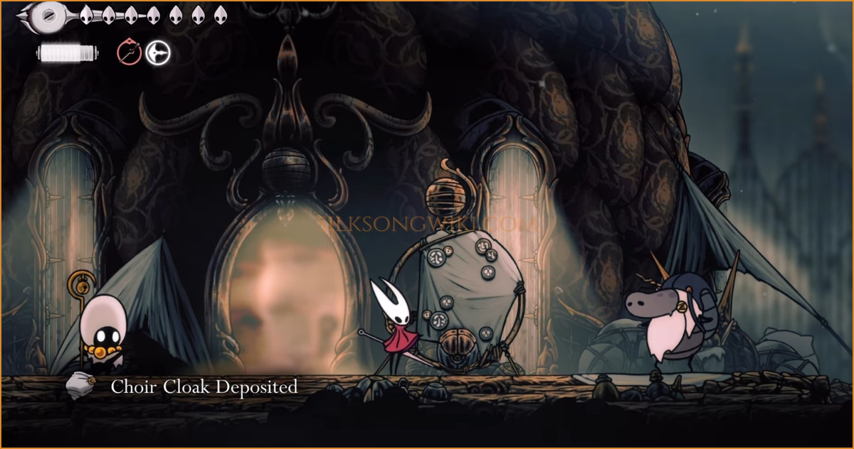 The 'Wish Granted' notification appears after turning in the 15 Choir Cloaks.