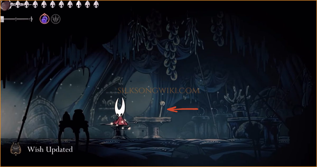 Finding the Pinstress's message, which updates the wish.