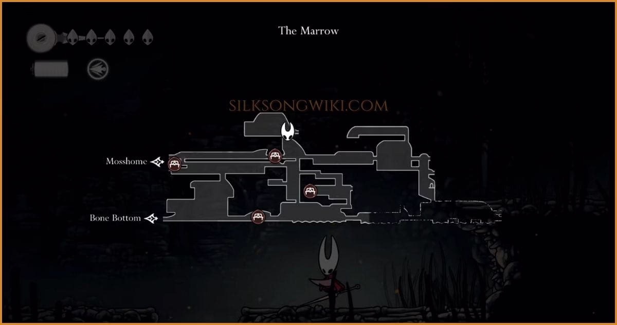 Map of The Marrow showing the Flea's location.