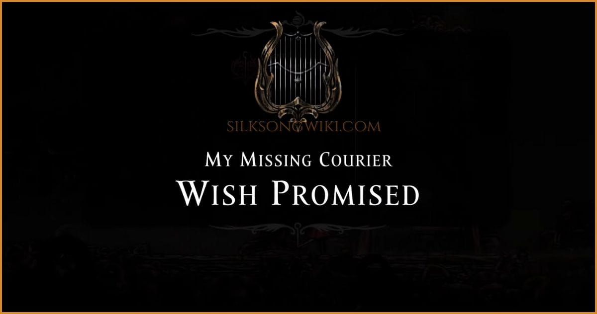 Silksong screenshot showing the quest rewards for My Missing Courier in Frey's shop inventory.