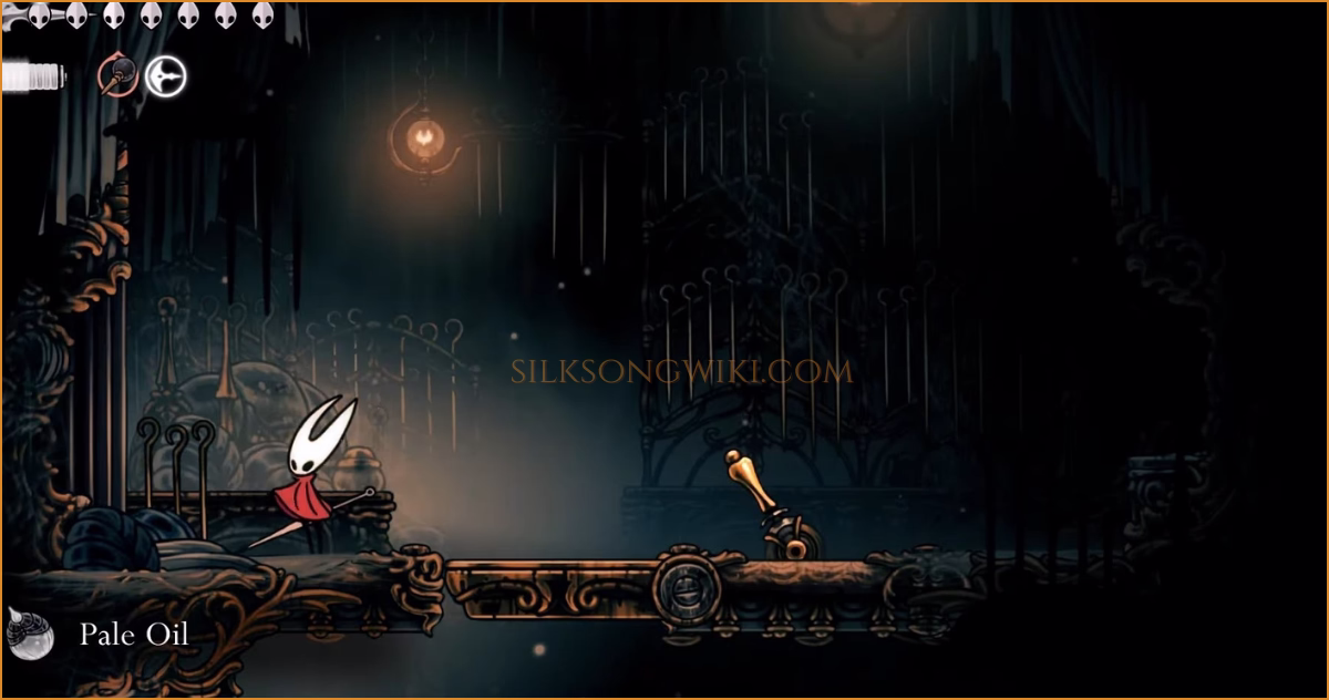 Hornet collects the Pale Oil from the hidden room.