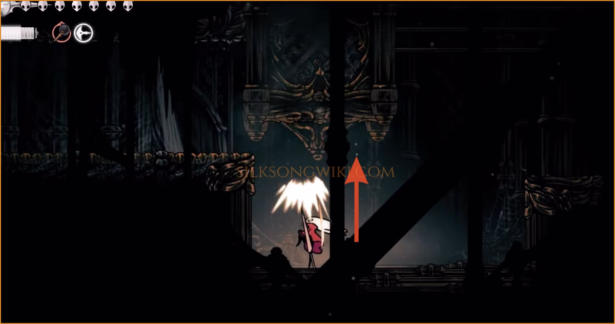 The final step: hitting a set of boxes upwards to open the way.
