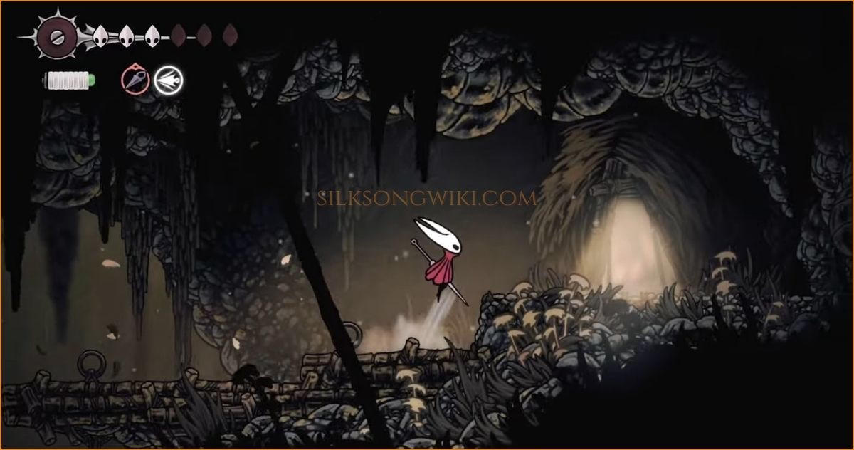 Hornet speaks with Benjin and Crull inside their hut to start the Roach Guts wish.