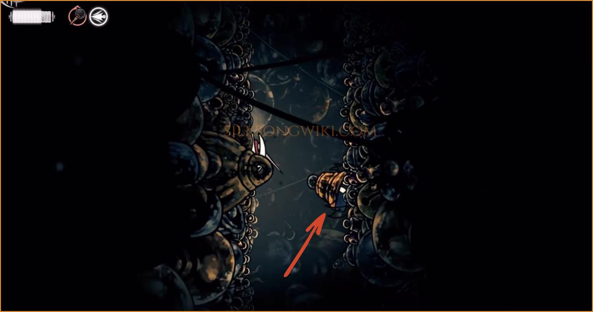 A Silver Bell falling from the ceiling, similar to an enemy ambush.