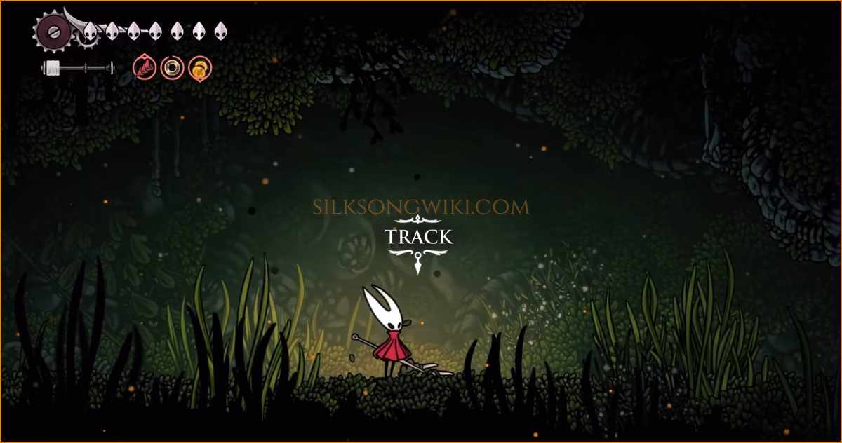 Interacting with the first track to begin the hunt in Far Fields.