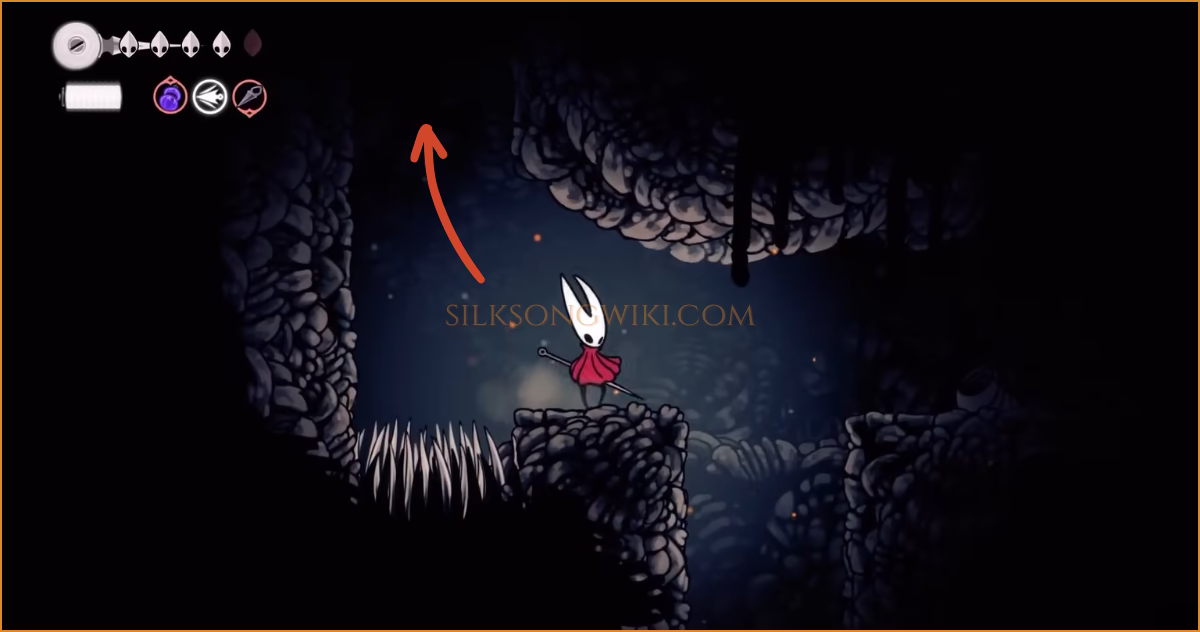 Fighting enemies after entering the hidden passage above the lava.