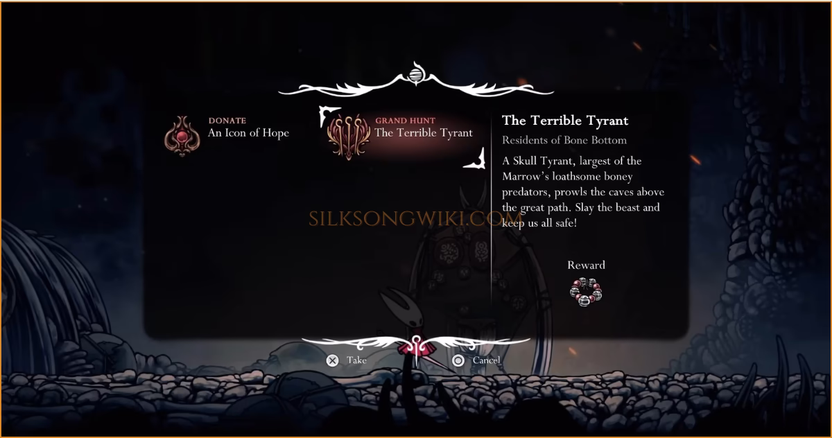 Accepting The Terrible Tyrant Grand Hunt at the Wishwell.