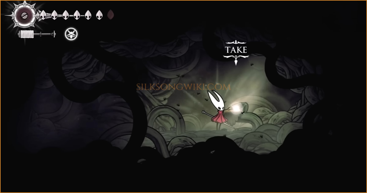 Hornet acquires the glowing Twisted Bud, the key item that starts the Rite of Rebirth questline.
