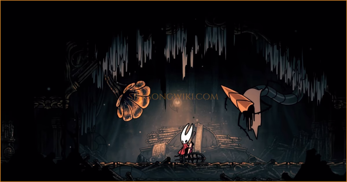 Hornet plays the Needolin to learn the Vaultkeeper's Melody, completing the quest.