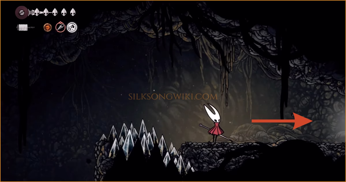 Navigating the first platforming chamber in the Underworks.