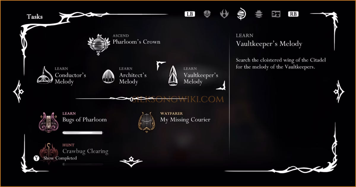 The mechanism activating after the Cogwork Dancers boss fight, giving the Pharloom's Crown quest.