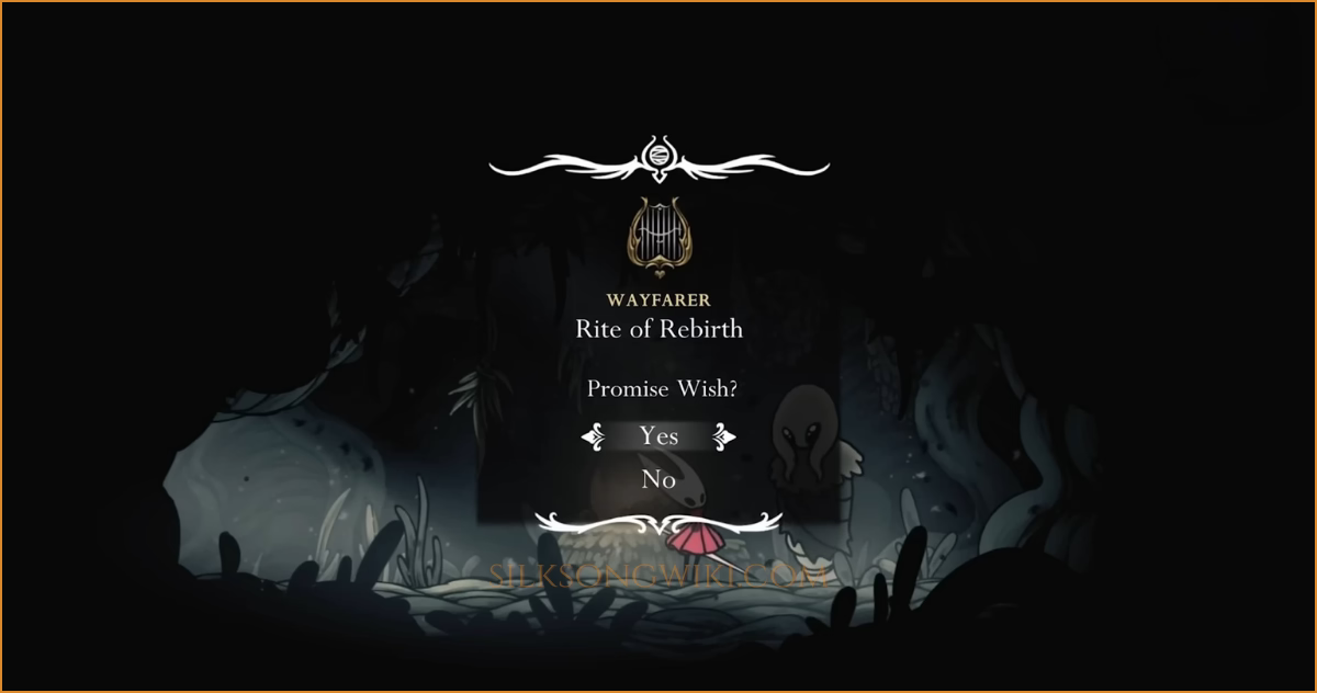 Hornet presents the Twisted Bud to Greyroot, triggering the start of the wish and the curse effect.