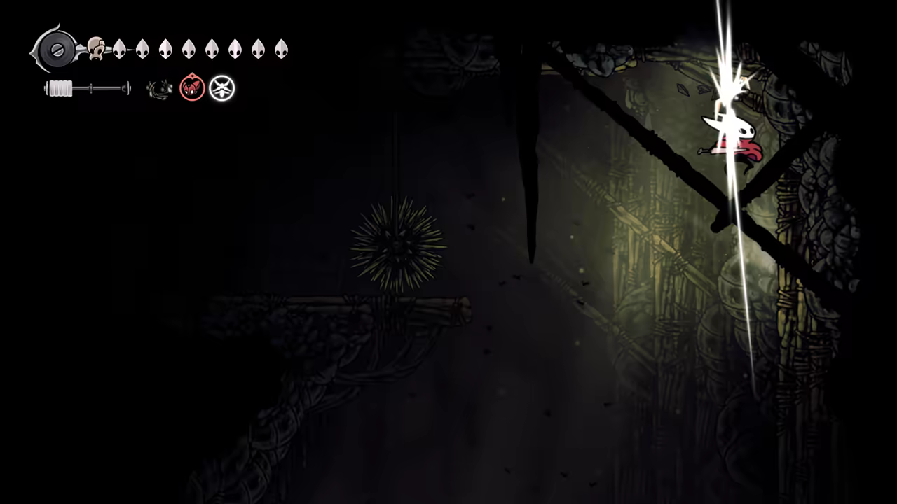 The breakable ceiling leading to the Quick Sling.