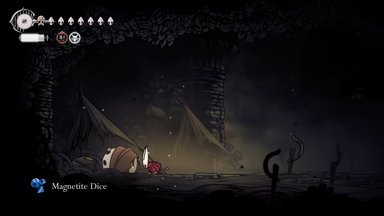 Finding the dead gambling NPC and the Clutch Dice.