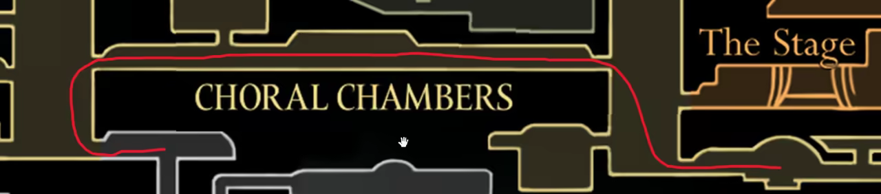 The route for the Fine Pins quest.