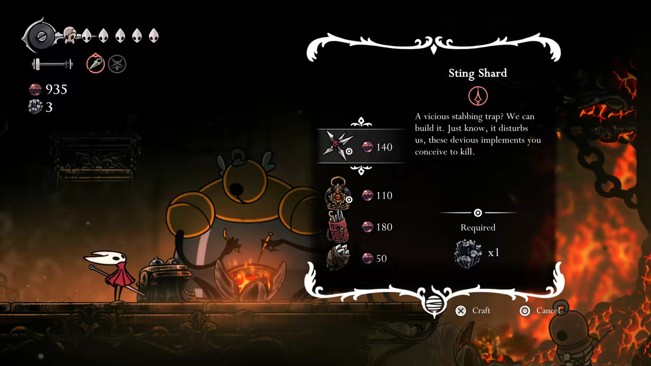 Meeting the Forge Daughter to buy upgrades.