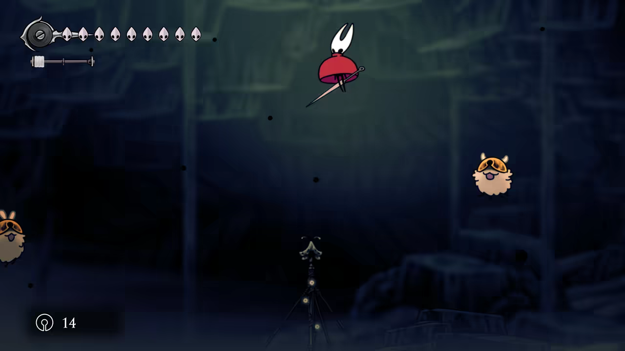 Using the hook to stall in the air.
