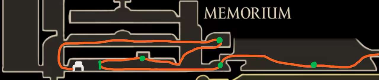 Map showing the second 100% completion route for Memorium.