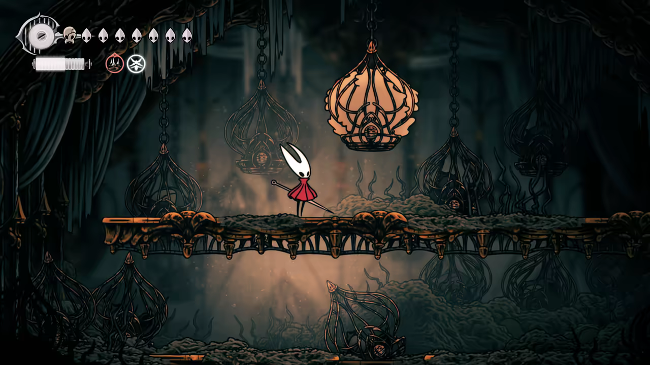 Fighting the Giant Flea boss.