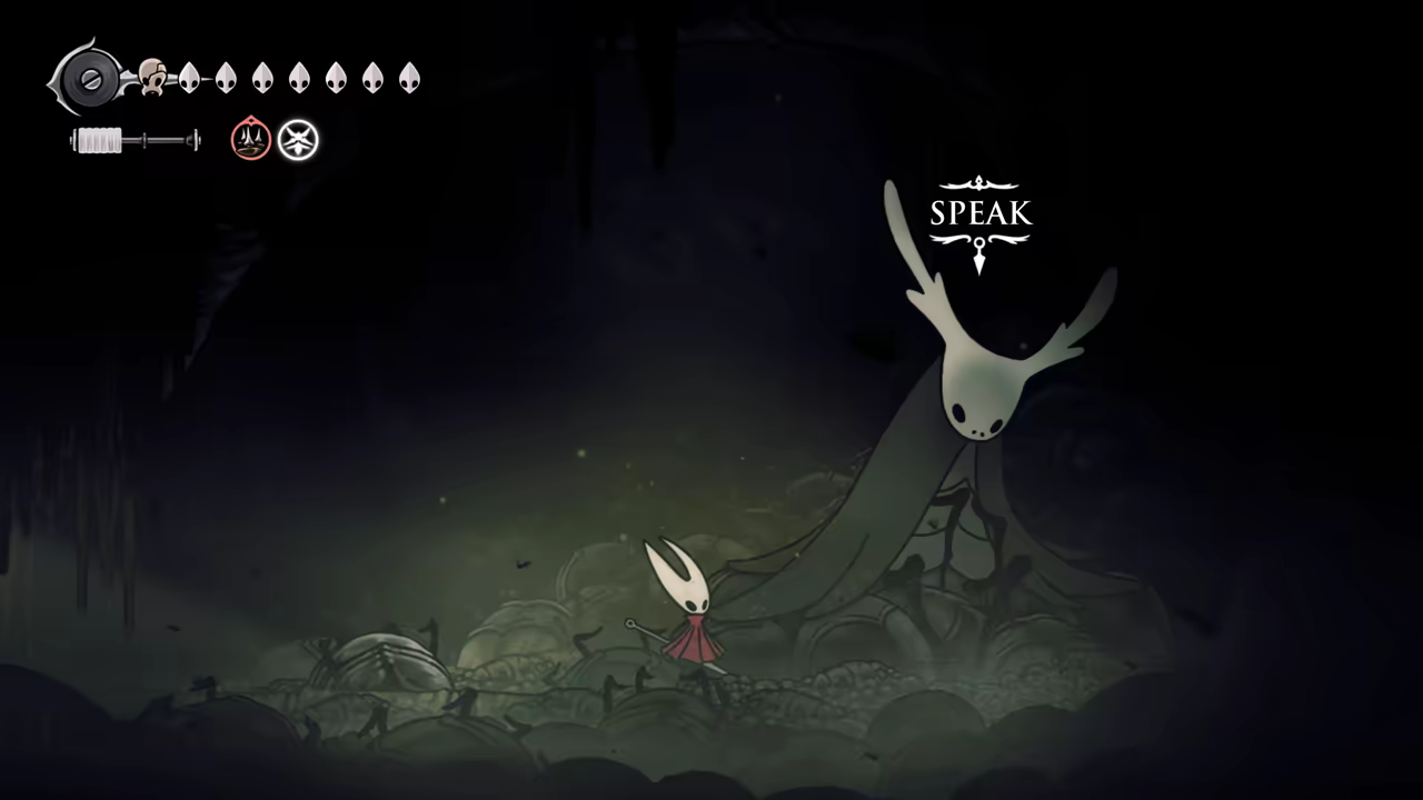 Accepting the Huntress's quest.
