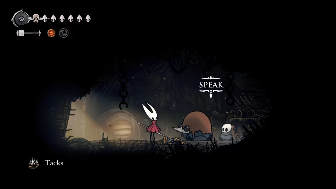 Receiving the Tacks tool as a reward.