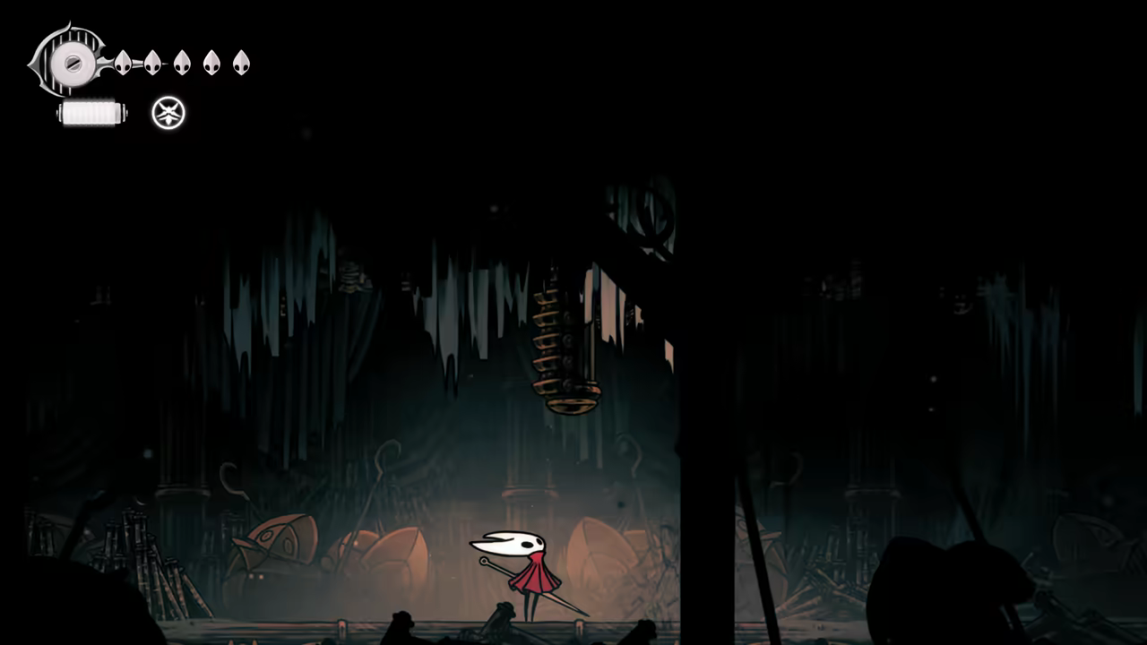 Location of the hidden lever for the mask shard.
