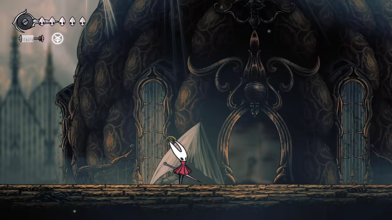 Activating the shrine's bell.