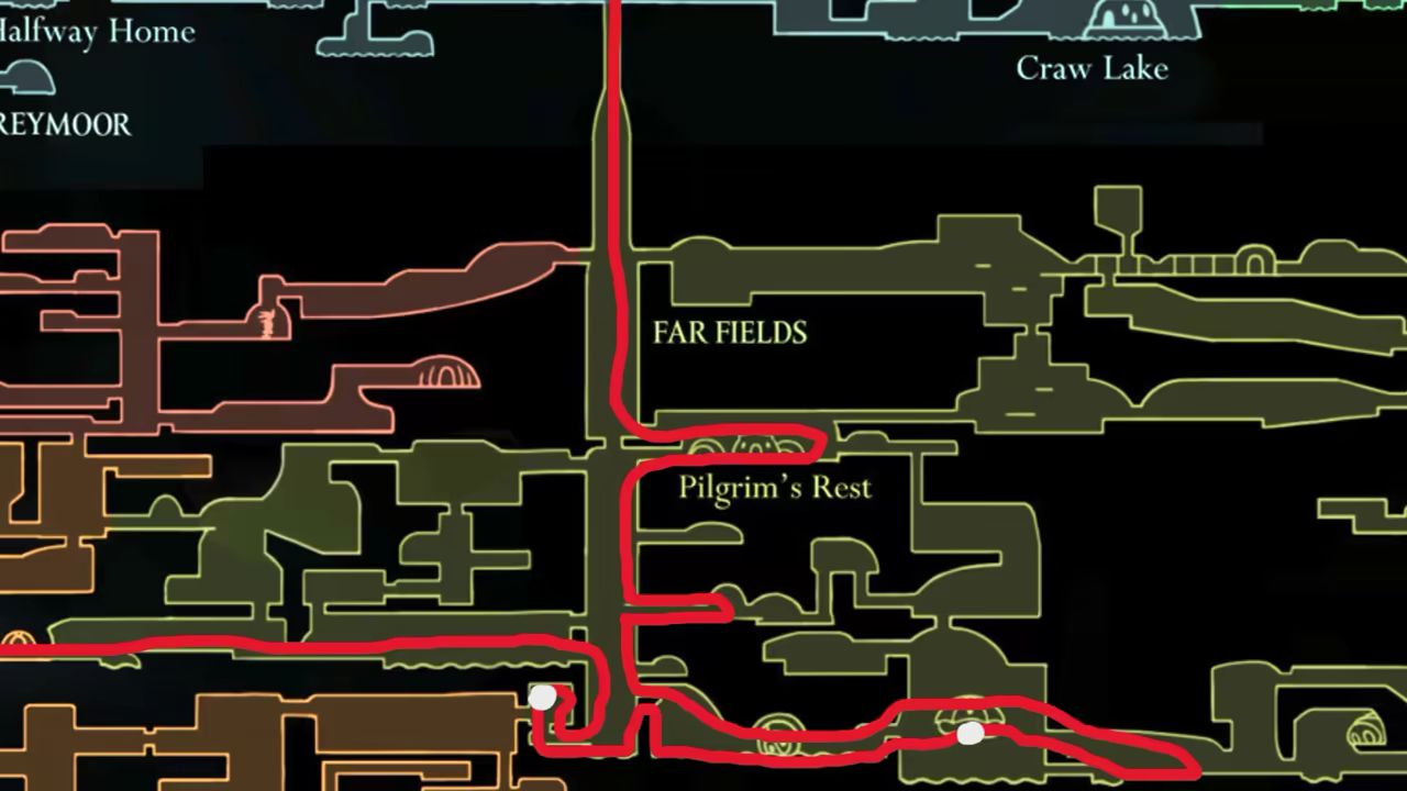 Map showing the path to Far Fields.