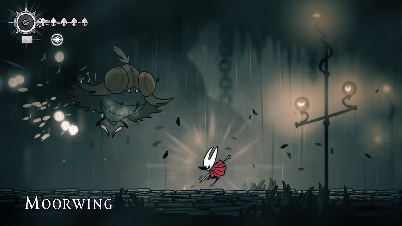 Fighting the Moorwing boss.