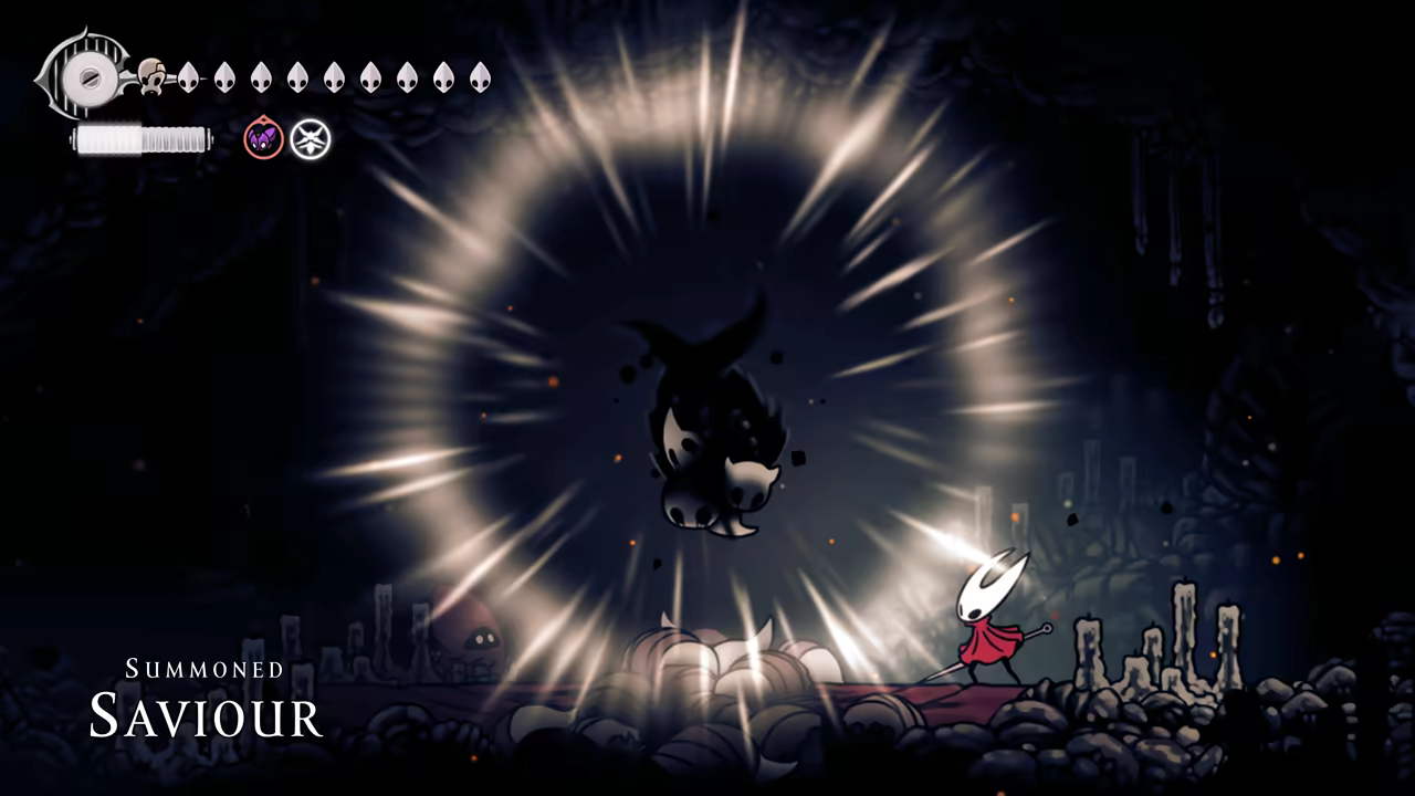 Fighting the "Saviour" boss.