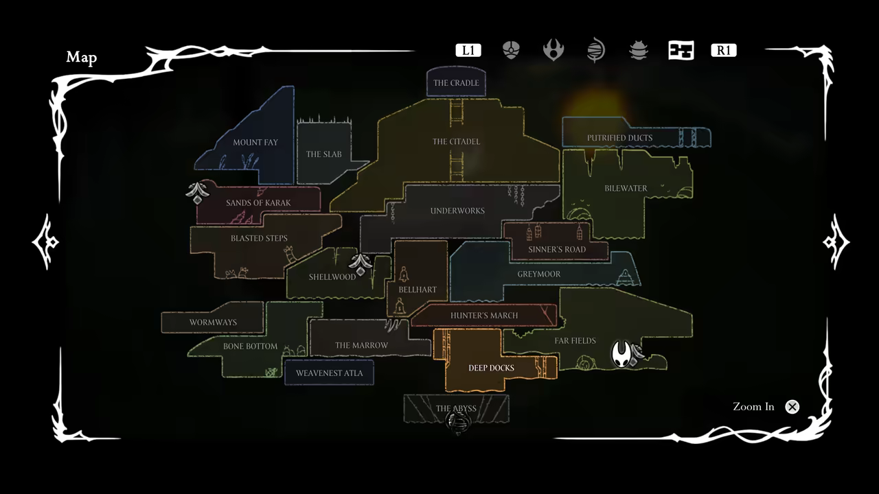 Example map with marked locations.