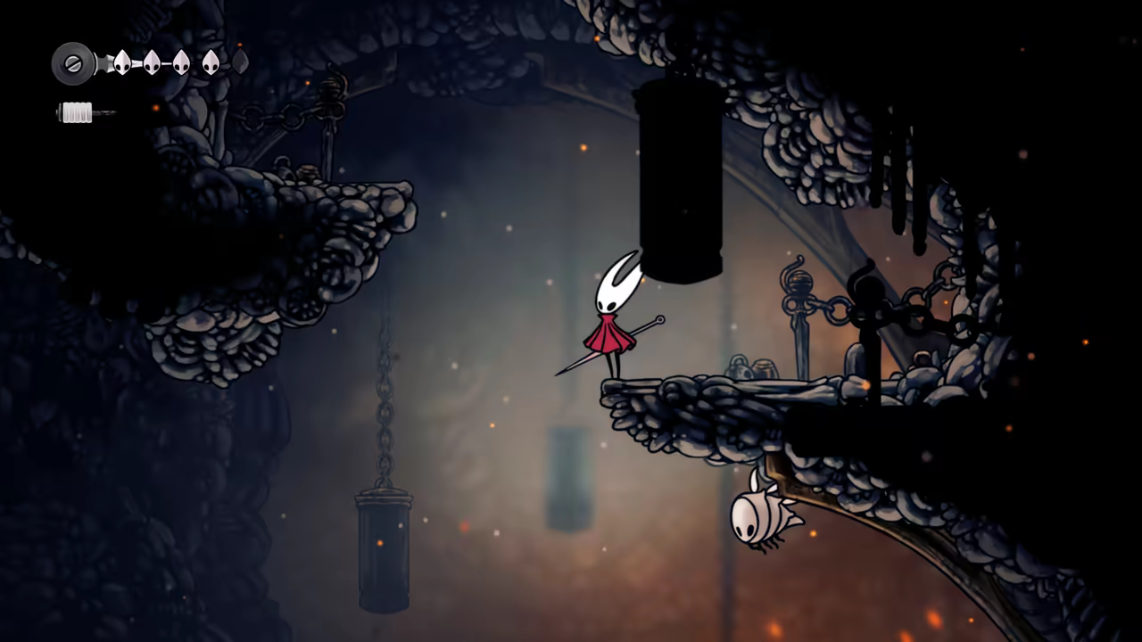 Executing the pogo jump for The Marrow entrance skip — speedrun route.