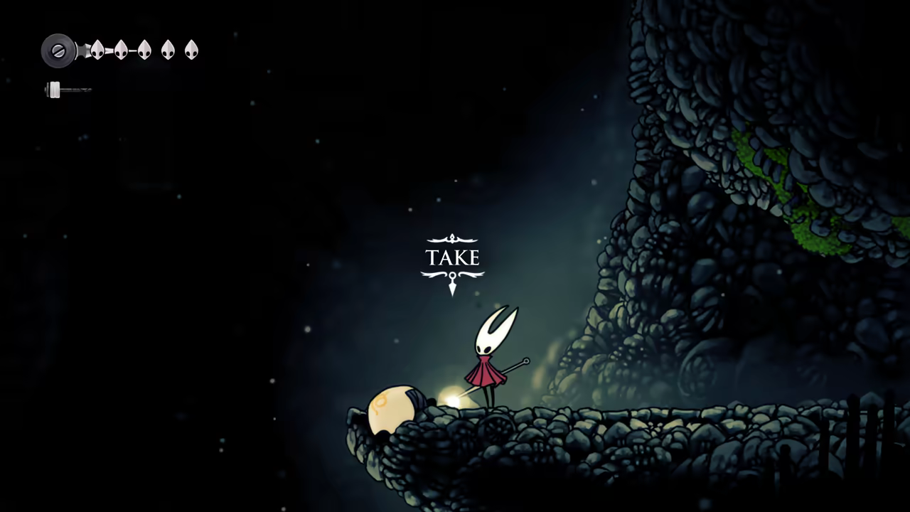Hidden relic pickup behind the breakable wall in The Marrow — early progression optimization.