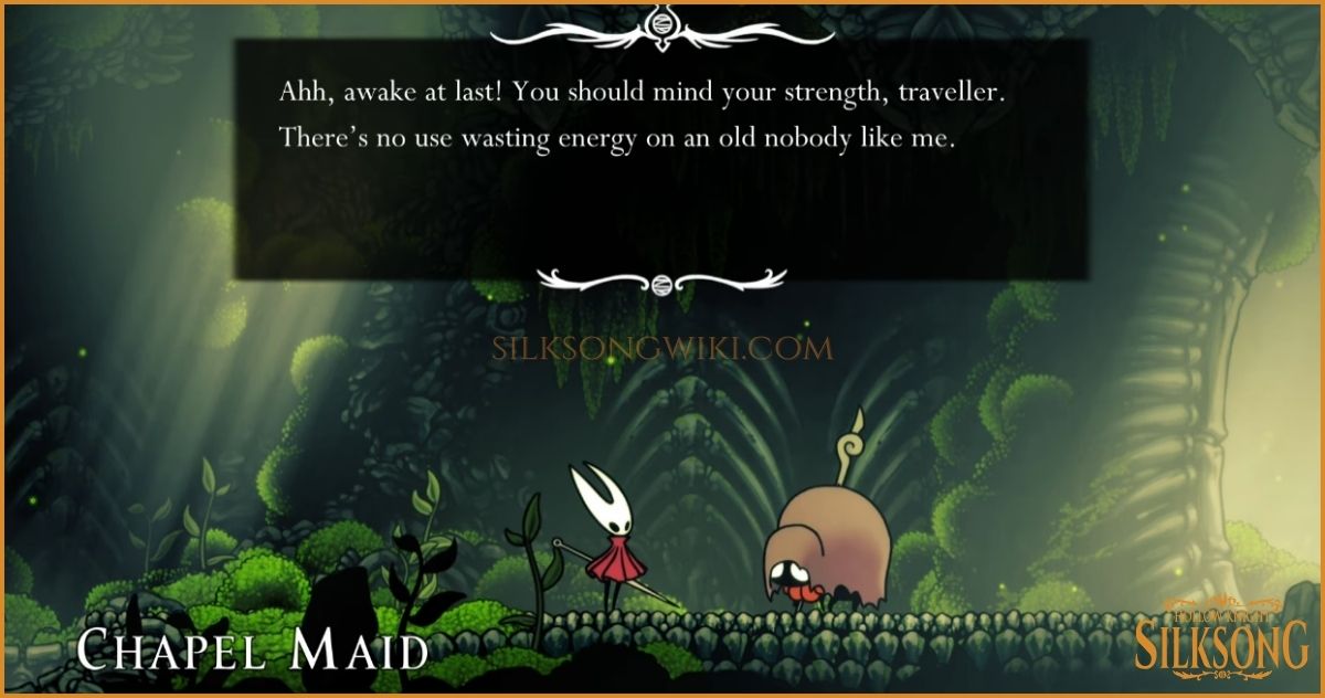 Ascending the rope after defeating the Moss Mother.